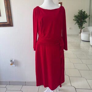 JESSICA H RED LONG SLEEVE DRESS